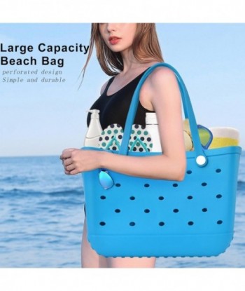 Grand sac fourre-tout de plage en caoutchouc, imperméable, lavable, résistant aux basculements, durable, ouvert, pour la plage, le bateau, la piscine, les sports