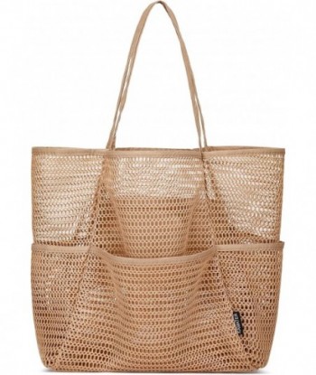 Sac de plage - Sac de plage en maille extra large résistant au sable avec poche et fermeture éclair, sèche rapidement, sac fourre-tout de plage, essentiels de plage pour les vacances