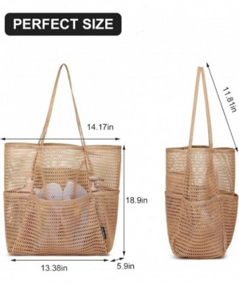 Sac de plage - Sac de plage en maille extra large résistant au sable avec poche et fermeture éclair, sèche rapidement, sac fourre-tout de plage, essentiels de plage pour les vacances