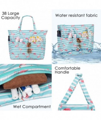 KABAQOO Sac de plage extra large imperméable et résistant au sable pour femme avec fermeture éclair et compartiment humide pour piscine, salle de sport, épicerie, voyage