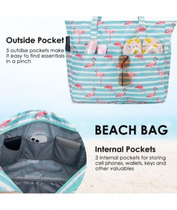 KABAQOO Sac de plage extra large imperméable et résistant au sable pour femme avec fermeture éclair et compartiment humide pour piscine, salle de sport, épicerie, voyage