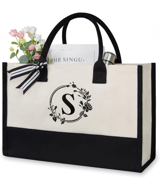 Sac de plage en toile/jute personnalisé TOPDesign, sac fourre-tout cadeau monogrammé pour femme