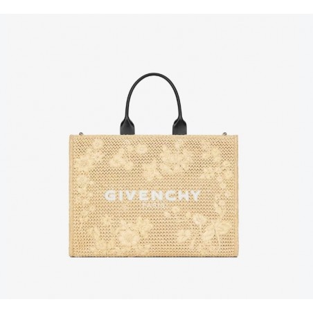 Givenchy Plage
Cabas G-Tote medium en raphia à broderie florale