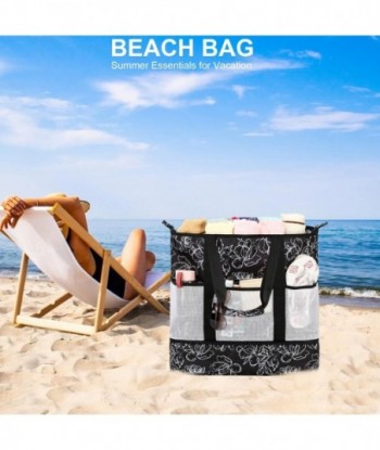 Octsky Sac de plage fourre-tout avec glacière 9 poches Fermeture éclair Imperméable Anti-sable Anti-fuite XL Sacs de plage pour femmes