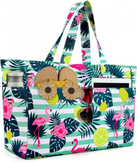 Sac de plage extra large, sacs de plage imperméables avec fermeture éclair, sacs fourre-tout de plage pliables légers, grands sacs de week-end multi-poches pour femmes, parfaits pour la piscine, le shopping, les voyages, les vacances, la salle de sport