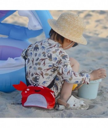 Sac de plage en maille pour enfants, joli sac de collecte de coquillages en forme de crabe avec sangle réglable pour contenir des jouets de plage en coquillages