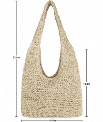 Grand sac de plage en paille pour femme, sac à bandoulière tissé à la main, sac fourre-tout Hobo, sac à main pour l'été