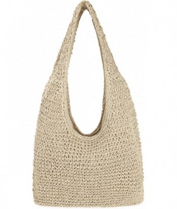 Grand sac de plage en paille pour femme, sac à bandoulière tissé à la main, sac fourre-tout Hobo, sac à main pour l'été