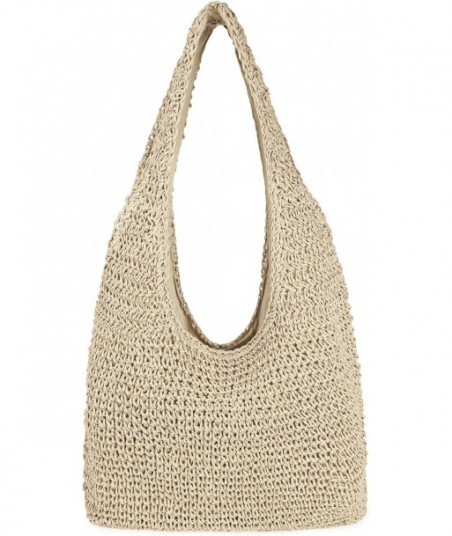 Grand sac de plage en paille pour femme, sac à bandoulière tissé à la main, sac fourre-tout Hobo, sac à main pour l'été