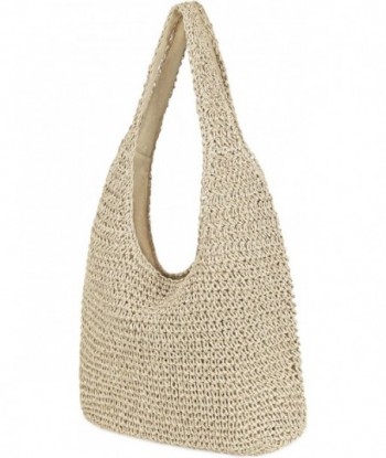 Grand sac de plage en paille pour femme, sac à bandoulière tissé à la main, sac fourre-tout Hobo, sac à main pour l'été