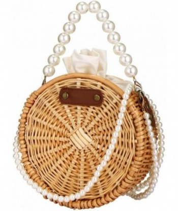 Sac de plage pour femme, sac à main rectangulaire en osier naturel tissé à la main, sac à main en panier de perles, sac fourre-tout en paille d'été rétro