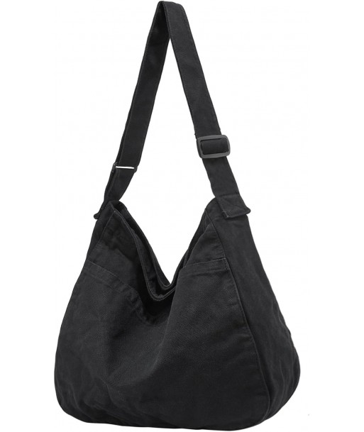 Sac fourre-tout en toile décontracté Hobo Sac à bandoulière pour femmes et hommes Grand sac à main Sac messager Voyage Travail