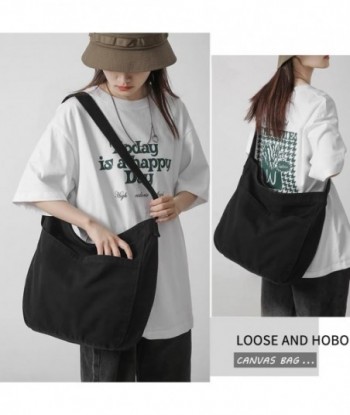 Sac fourre-tout en toile décontracté Hobo Sac à bandoulière pour femmes et hommes Grand sac à main Sac messager Voyage Travail