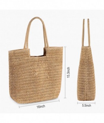 Sacs de plage en paille WantGor, sac fourre-tout tissé d'été pour femmes, grands sacs à main à bandoulière bohème, sac de plage de voyage décontracté, sacs hobo pliables