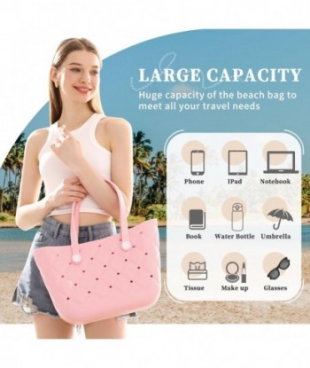 Sac de plage XL en caoutchouc, sac fourre-tout, imperméable, lavable, sac de voyage pour femme, sac à main pour le sport, la plage, le marché, la piscine