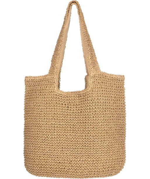 Sacs à bandoulière de plage pour femmes, sac de plage en paille de rotin tissé à la main, sac fourre-tout décontracté pour l'été et la mer, sac à bandoulière pour femmes