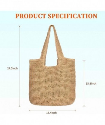 Sacs à bandoulière de plage pour femmes, sac de plage en paille de rotin tissé à la main, sac fourre-tout décontracté pour l'été et la mer, sac à bandoulière pour femmes