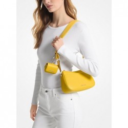 Sac bandoulière Jet Set moyen en cuir grainé, jaune