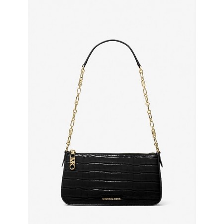 Michael Kors Sac bandoulière en cuir noir embossé crocodile