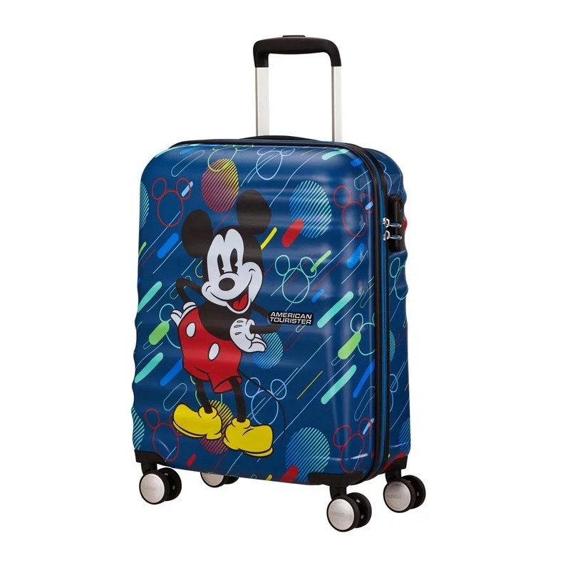 Valise de voyage American Tourister Disney, coque rigide, trolley, bleue