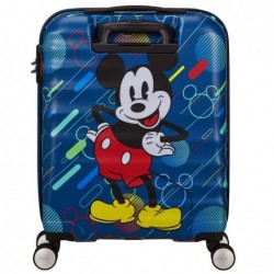 Valise de voyage American Tourister Disney, coque rigide, trolley, bleue