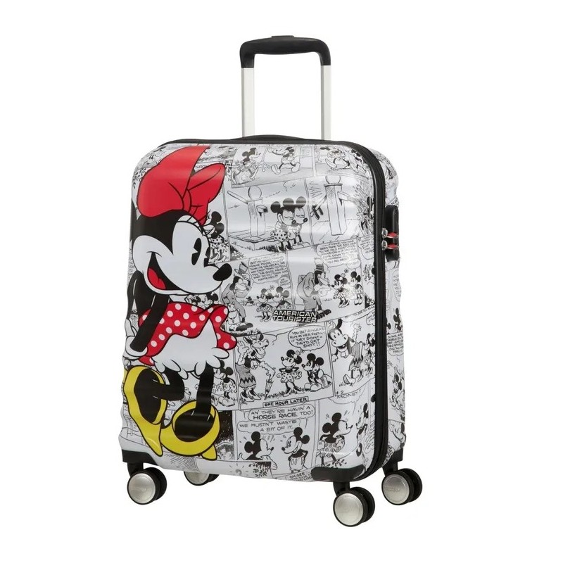 Valise de voyage Disney,coque rigide,trolley,4 roulettes, blanc