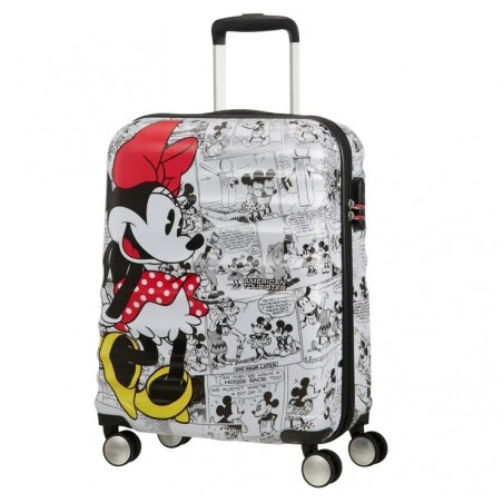 Valise de voyage Disney,coque rigide,trolley,4 roulettes, blanc