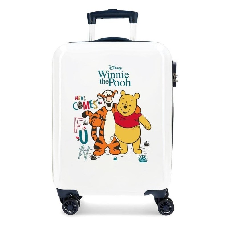 Disney Winnie The Pooh Valise de cabine blanche,rigide,ABS Fermeture