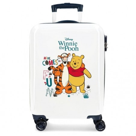 Disney Winnie The Pooh Valise de cabine blanche,rigide,ABS Fermeture